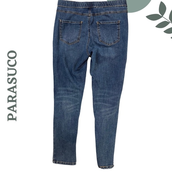 🛍️3/$40 Parasuco Mid-Rise Pull-On Skinny Jeans in Classic Blue Elastic Waist 29 - Picture 2 of 6